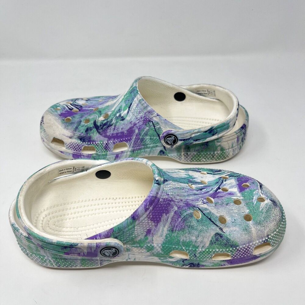 Crocs Classic Marbled Out of this World Clog Sandals Blue and White  Women's 8 - Picture 7 of 10